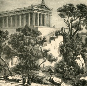 Poseidonův chrám v Kalauně, 1890. od Unbekannt