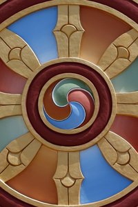 Chrám tisíce Buddhů. Sbor Dashang Kagyu Ling. Kolo Dharma, La Boulaye, Francie od Unbekannt