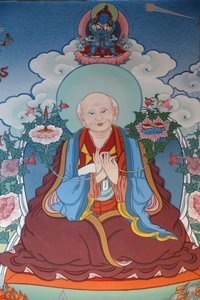 Chrám tisíce Buddhů Shromáždění Dashang Kagyu Ling Obraz Modlící se mnich, La Boulaye, Francie od Unbekannt