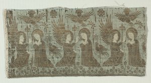Textilní fragment se Zvěstováním, 1370-1400. od Unbekannt