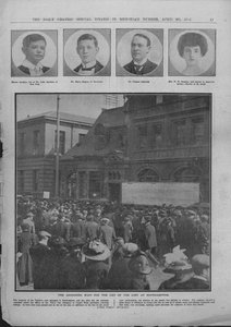 Útrpné čekání na seznam ztracených v Southamptonu, 20. dubna 1912. od Unbekannt
