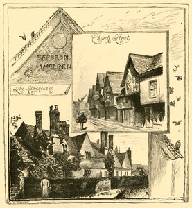 Almshouses, Audley End a Church Street, Saffron Walden, 1898. od Unbekannt