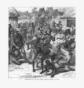 The Ashantee War: The Naval Brigade Clearing the Streets of Coomassie, 1874. od Unbekannt