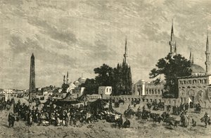 At-Meidan – starověký hipodrom – s Theodosiovým sloupem, Konstantinopol, 1890. od Unbekannt