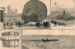Pokus o plavbu balónem přes kanál, 1882. od Unbekannt