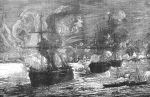 Bombardování Alexandrie, 1882, c1882-85 od Unbekannt