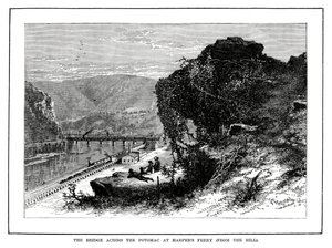 Most přes Potomac u Harpers Ferry, Západní Virginie, USA, 1877 od Unbekannt