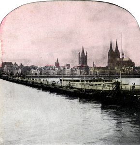 Most lodí přes Rýn, Kolín nad Rýnem, Německo, počátek 20. století od Unbekannt