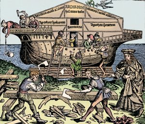 Stavba archy pod dozorem Noaha, 1493, 1903 od Unbekannt