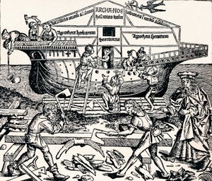 Stavba archy pod dozorem Noaha, 1493, 1903 od Unbekannt
