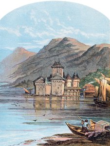 Zámek Chillon, Ženevské jezero, Švýcarsko, 1864 od Unbekannt