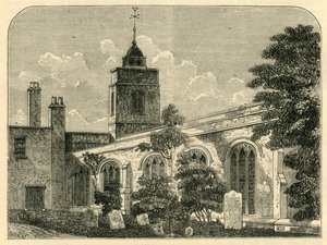 Kostel Allhallows, Barking, v roce 1750, c1872. od Unbekannt
