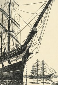 The Cutty Sark 1869, ve Falmouth Harbour, 1938 od Unbekannt