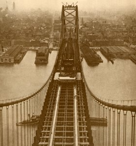 Visutý most přes řeku Delaware, c1930. od Unbekannt