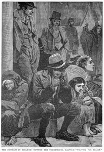 The Distress in Ireland: Outside the Courthouse, Galway - Waiting for Relief, 19. století od Unbekannt