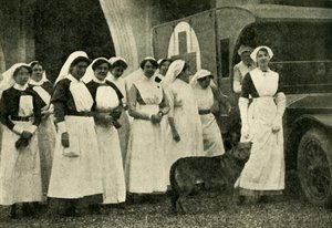 Vévodkyně z Westminsteru se zdravotními sestrami, Le Touquet, první světová válka, 1914, c1920. od Unbekannt