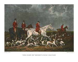 The Earl of Derbys Stag Hounds, počátek 19. století, kolem roku 1955. od Unbekannt