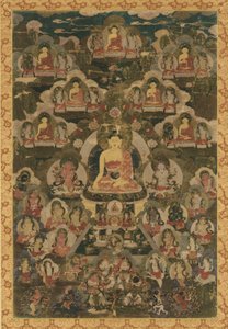 Osm lékařských buddhů, 18. století. od Unbekannt