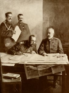 „Ruský císař s velkovévodou Mikulášem na frontě“, 1916. od Unbekannt