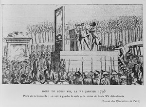 Poprava Ludvíka XVI. na Place de la Revolution dne 21. ledna 1793, c. 1793 od Unbekannt