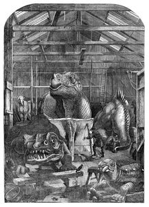 Modelová místnost Extinct Animals v Crystal Palace, Sydenham, 1853 od Unbekannt