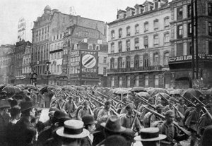 Německá armáda pochodující Bruselem, první světová válka, c1914 1920 od Unbekannt