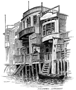 Veřejný dům The Grapes, Limehouse, Londýn, 1887 od Unbekannt