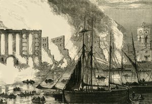 Velký požár v Cottons Wharf Tooley Street, 1861, c1878. od Unbekannt