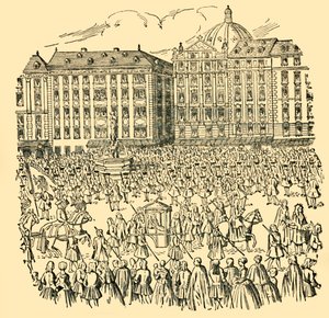 Velcí uherští šlechtici skládají přísahu věrnosti Marii Terezii...v roce 1740, kolem roku 1930. od Unbekannt