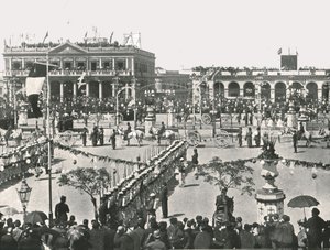 Velké náměstí na Fete Day, Montevideo, Uruguay, 1895. od Unbekannt