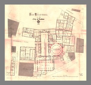 The Guild-Hall of the City of London, Plán, 1884, 1886 od Unbekannt