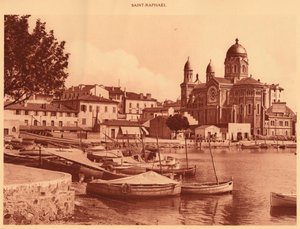 Přístav a kostel, Saint Raphael, 1930. od Unbekannt