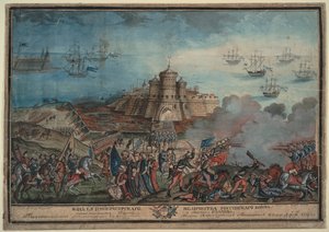 Císařská ruská armáda před tureckým přístavem Očakov, 1790 od Unbekannt