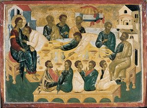 Poslední večeře, byzantská ikona. od Unbekannt