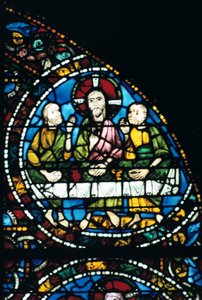 Poslední večeře, barevné sklo, katedrála v Chartres, Francie, 1194-1260 od Unbekannt