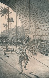 Král Mangbattu Munsa tančí před svými ženami a válečníky, c1870, 1903 od Unbekannt