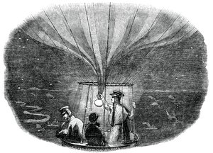 Nassauský balón prolétávající přes Lutych v noci, 1836, 1886 od Unbekannt