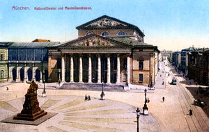 Národní divadlo a Maximilian Strasse, Mnichov, Německo, 1925 od Unbekannt