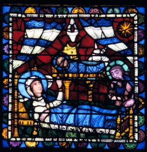 Narození Páně, vitráže, katedrála v Chartres, Francie, 1194-1260 od Unbekannt