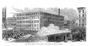 The New York Draft Riots, Second Avenue, New York City, 13.-16. července 1863, 1872 od Unbekannt