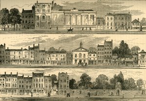 Severní strana Knightsbridge v roce 1820, od pivovaru Cannon po Hyde Park Corner, c1876. od Unbekannt