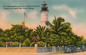 Jediný maják ve Spojených státech zcela v rámci městských limitů, Key West, Florida, c1940 od Unbekannt