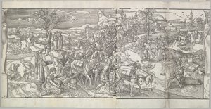 Průjezd karavany z vlysu Ces Moeurs et fachons de faire de Turcz Customs ..., 1553. od Unbekannt