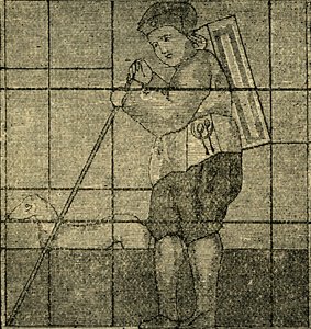 Pedlar a jeho pes, dříve v Lambeth Church, c1878. od Unbekannt