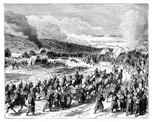 Prusové útočící na reduty Duppel, 18. dubna 1864, konec 19. století od Unbekannt
