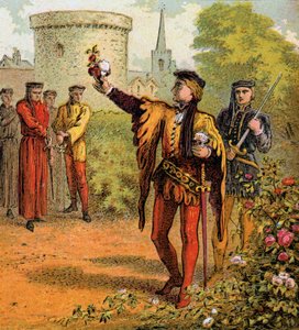 Červené a bílé růže, 15. století, c1850 od Unbekannt