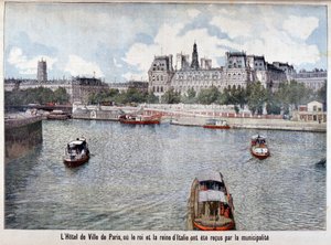 Řeka Seina a Hotel de Ville, Paříž, 1903 od Unbekannt