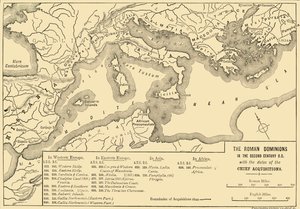 Římské panství ve druhém století před naším letopočtem s daty hlavních akvizic, 1890. od Unbekannt