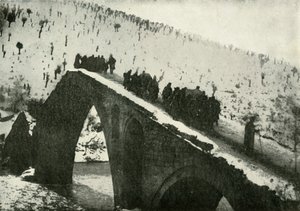 Generální štáb srbské armády na jejich ústupu přes Albánii, 1919. od Unbekannt