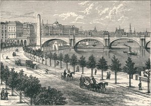 Nábřeží Temže, zobrazující Kleopatřinu jehlu, 1896 od Unbekannt